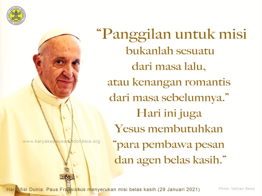 MQ: Pesan Paus&nbsp;Fransiskus